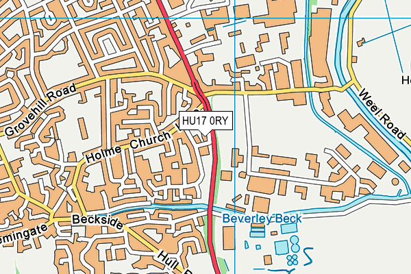 HU17 0RY map - OS VectorMap District (Ordnance Survey)