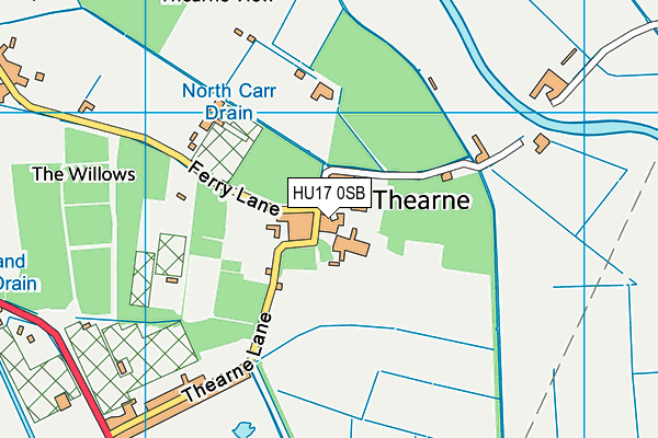 HU17 0SB map - OS VectorMap District (Ordnance Survey)