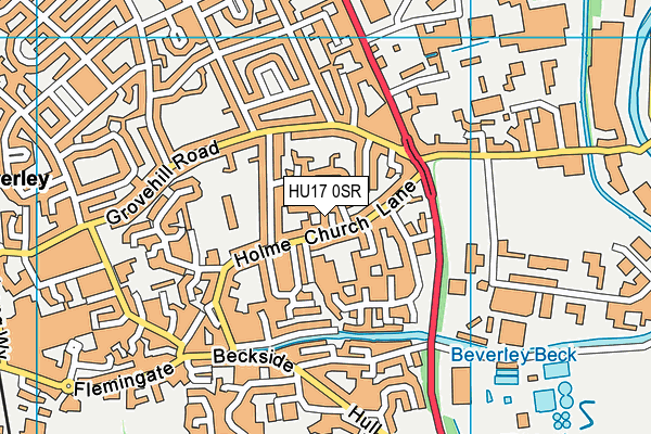 HU17 0SR map - OS VectorMap District (Ordnance Survey)