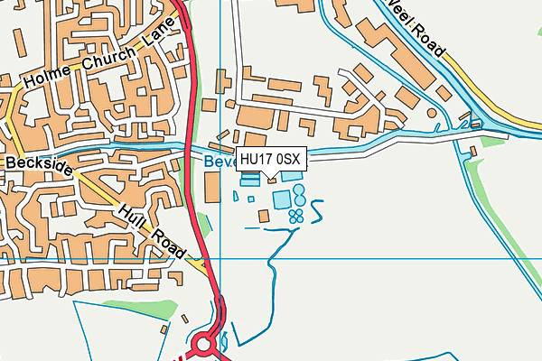 HU17 0SX map - OS VectorMap District (Ordnance Survey)