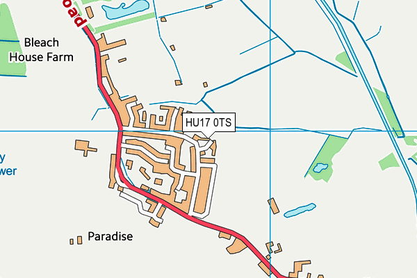 HU17 0TS map - OS VectorMap District (Ordnance Survey)