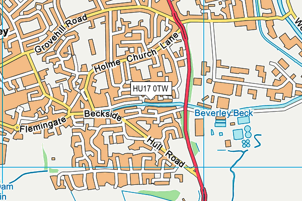 HU17 0TW map - OS VectorMap District (Ordnance Survey)
