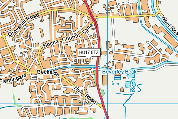 HU17 0TZ map - OS VectorMap District (Ordnance Survey)