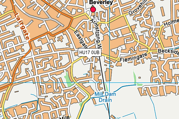 HU17 0UB map - OS VectorMap District (Ordnance Survey)