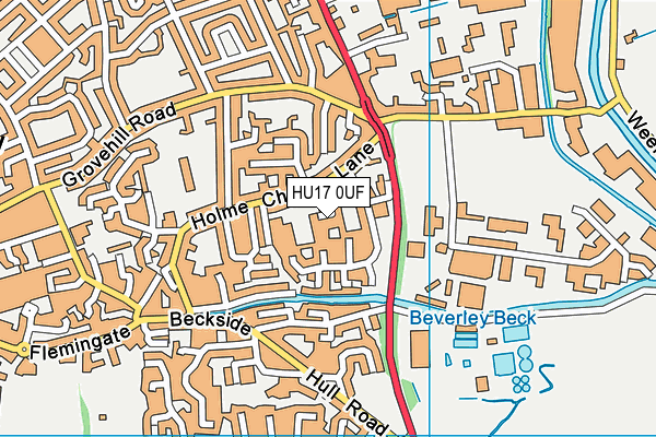 HU17 0UF map - OS VectorMap District (Ordnance Survey)