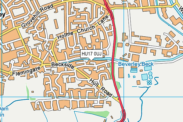 HU17 0UJ map - OS VectorMap District (Ordnance Survey)