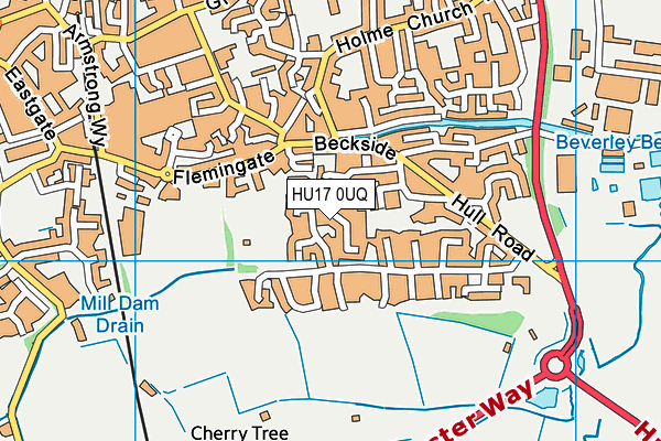 HU17 0UQ map - OS VectorMap District (Ordnance Survey)