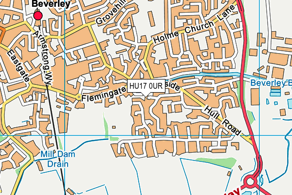 HU17 0UR map - OS VectorMap District (Ordnance Survey)