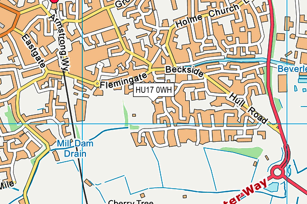 HU17 0WH map - OS VectorMap District (Ordnance Survey)