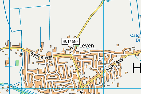Leven Playing Fields map (HU17 5NF) - OS VectorMap District (Ordnance Survey)