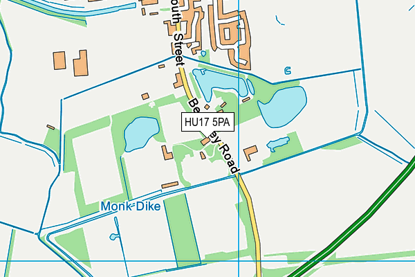 HU17 5PA map - OS VectorMap District (Ordnance Survey)