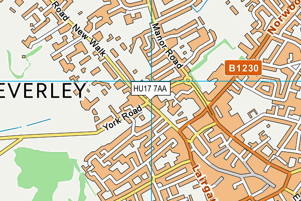 HU17 7AA map - OS VectorMap District (Ordnance Survey)