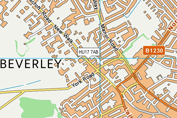 HU17 7AB map - OS VectorMap District (Ordnance Survey)