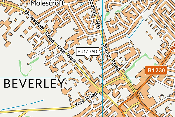 HU17 7AD map - OS VectorMap District (Ordnance Survey)