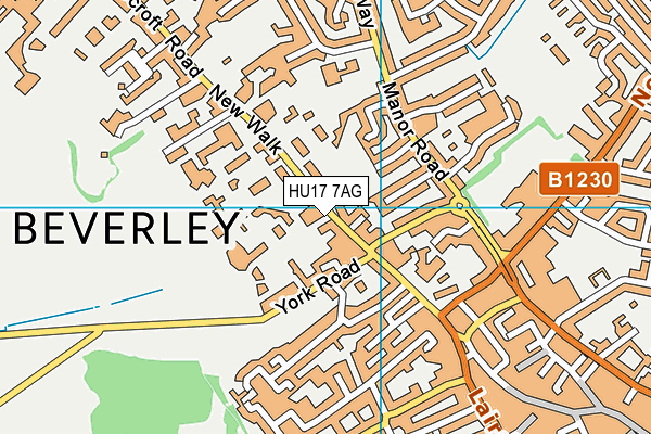 HU17 7AG map - OS VectorMap District (Ordnance Survey)