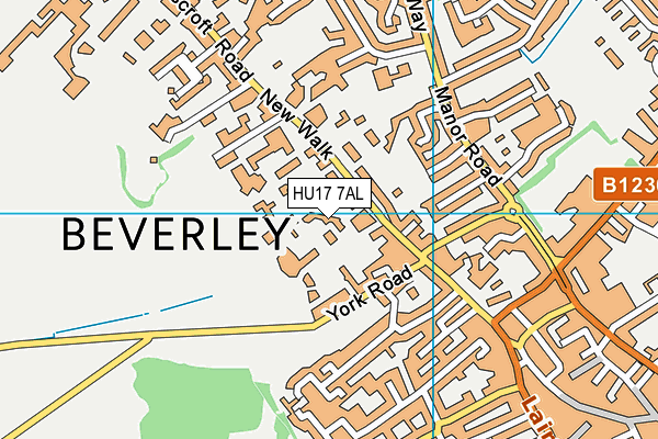 HU17 7AL map - OS VectorMap District (Ordnance Survey)
