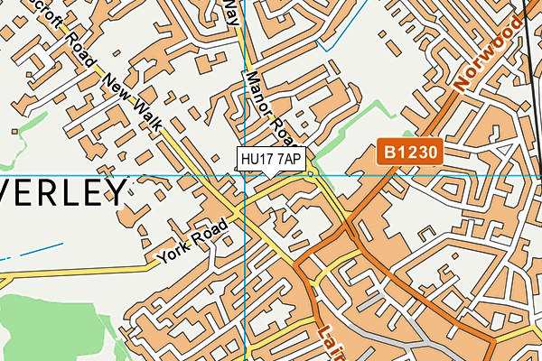 HU17 7AP map - OS VectorMap District (Ordnance Survey)