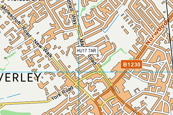 HU17 7AR map - OS VectorMap District (Ordnance Survey)