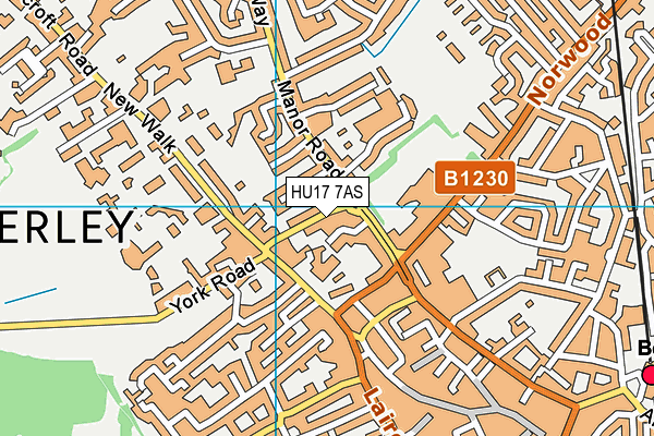 HU17 7AS map - OS VectorMap District (Ordnance Survey)