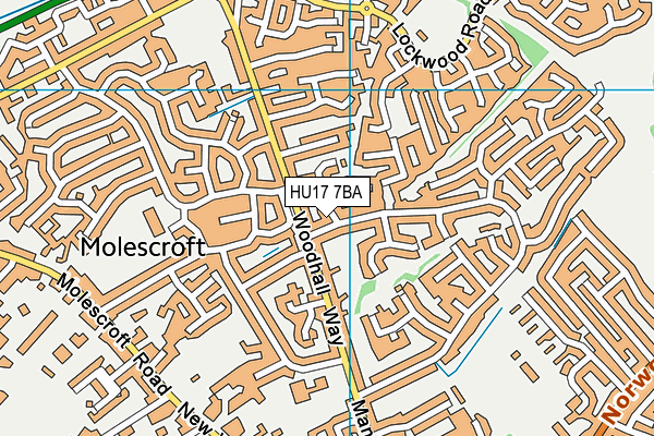 HU17 7BA map - OS VectorMap District (Ordnance Survey)