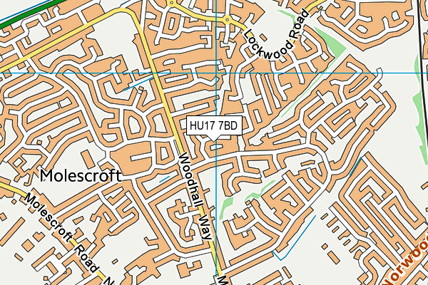 HU17 7BD map - OS VectorMap District (Ordnance Survey)