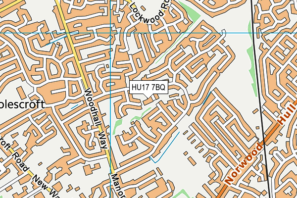 HU17 7BQ map - OS VectorMap District (Ordnance Survey)