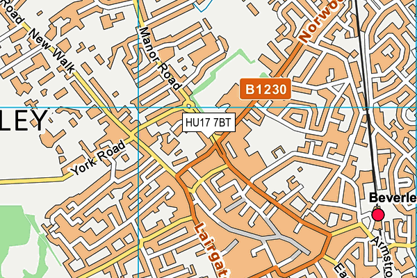 HU17 7BT map - OS VectorMap District (Ordnance Survey)