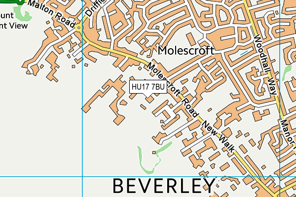 HU17 7BU map - OS VectorMap District (Ordnance Survey)