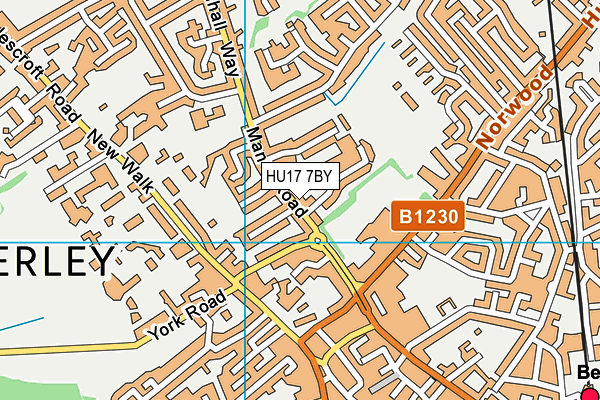 HU17 7BY map - OS VectorMap District (Ordnance Survey)