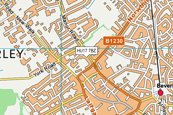 HU17 7BZ map - OS VectorMap District (Ordnance Survey)