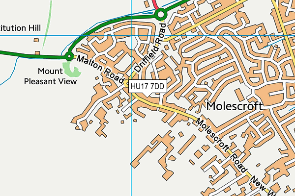 HU17 7DD map - OS VectorMap District (Ordnance Survey)