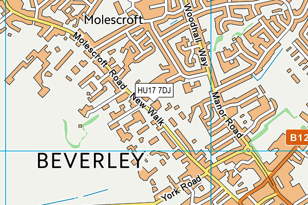 HU17 7DJ map - OS VectorMap District (Ordnance Survey)