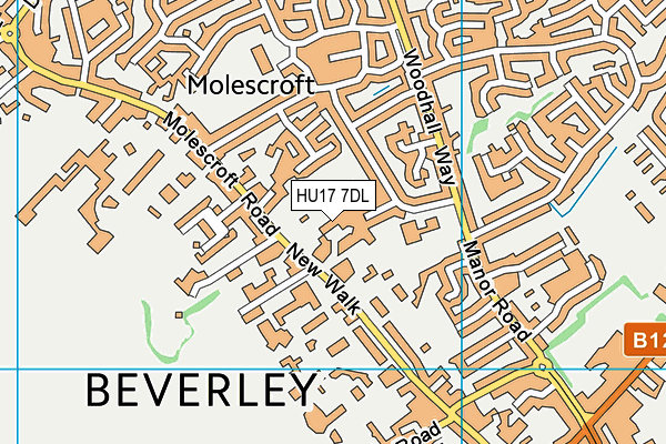 HU17 7DL map - OS VectorMap District (Ordnance Survey)