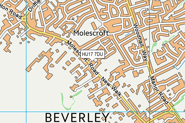 HU17 7DU map - OS VectorMap District (Ordnance Survey)