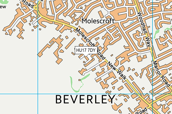 HU17 7DY map - OS VectorMap District (Ordnance Survey)