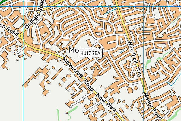 HU17 7EA map - OS VectorMap District (Ordnance Survey)
