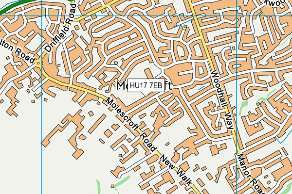 HU17 7EB map - OS VectorMap District (Ordnance Survey)