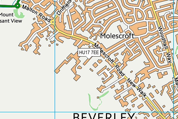 HU17 7EE map - OS VectorMap District (Ordnance Survey)