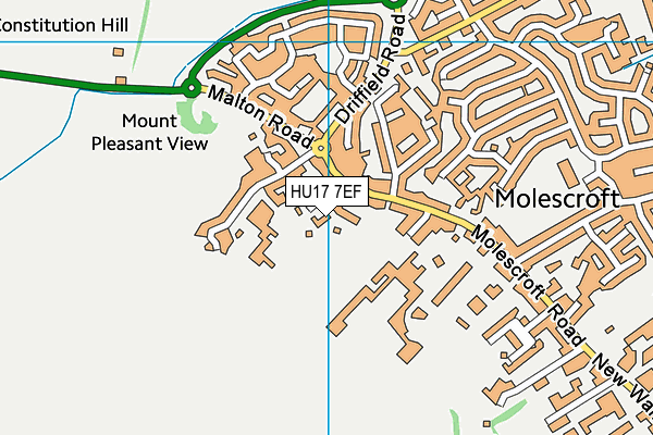 HU17 7EF map - OS VectorMap District (Ordnance Survey)