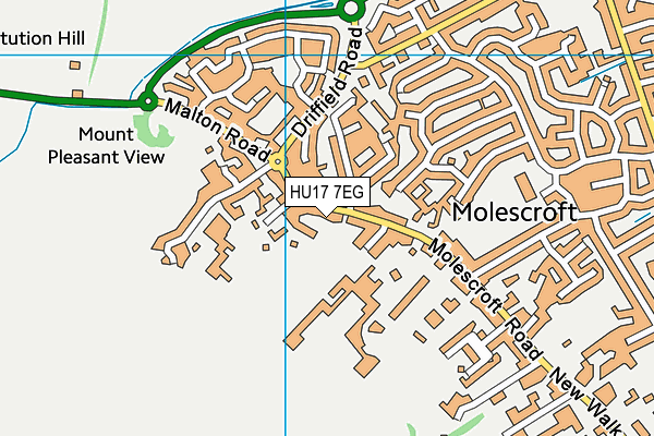 HU17 7EG map - OS VectorMap District (Ordnance Survey)