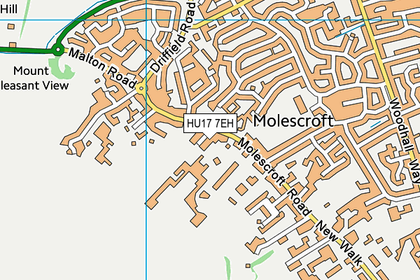 HU17 7EH map - OS VectorMap District (Ordnance Survey)