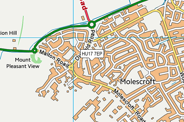 HU17 7EP map - OS VectorMap District (Ordnance Survey)