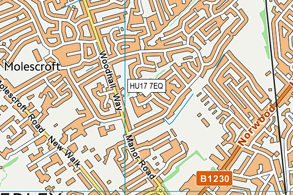 HU17 7EQ map - OS VectorMap District (Ordnance Survey)