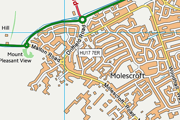 HU17 7ER map - OS VectorMap District (Ordnance Survey)