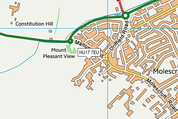 HU17 7EU map - OS VectorMap District (Ordnance Survey)