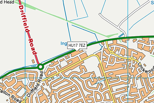 HU17 7EZ map - OS VectorMap District (Ordnance Survey)