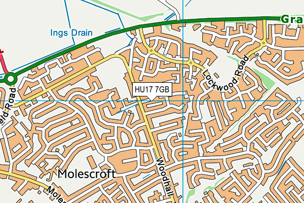 HU17 7GB map - OS VectorMap District (Ordnance Survey)