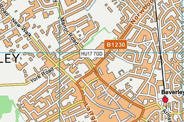 HU17 7GD map - OS VectorMap District (Ordnance Survey)