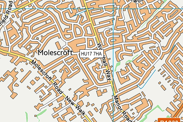 HU17 7HA map - OS VectorMap District (Ordnance Survey)