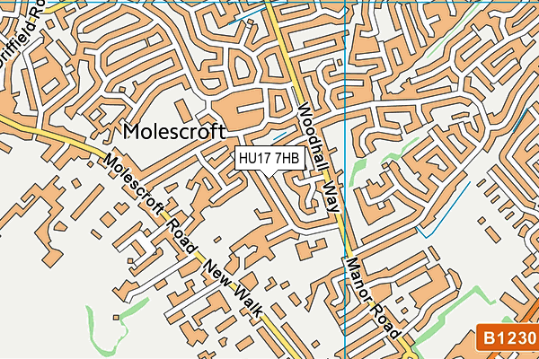 HU17 7HB map - OS VectorMap District (Ordnance Survey)